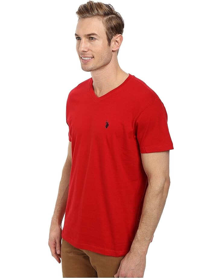 

Футболка U.S. POLO ASSN. V-Neck Tee, цвет Engine Red