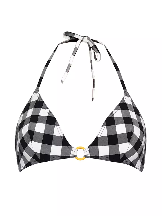 

Топ бикини с треугольными чашечками Culture Gingham Eres, цвет noir blanc