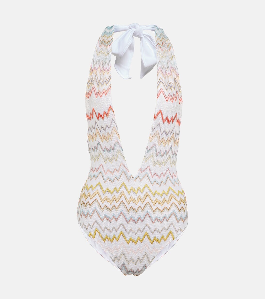 

Сплошной купальник с вырезом халтер и V-образным вырезом Missoni, разноцветный
