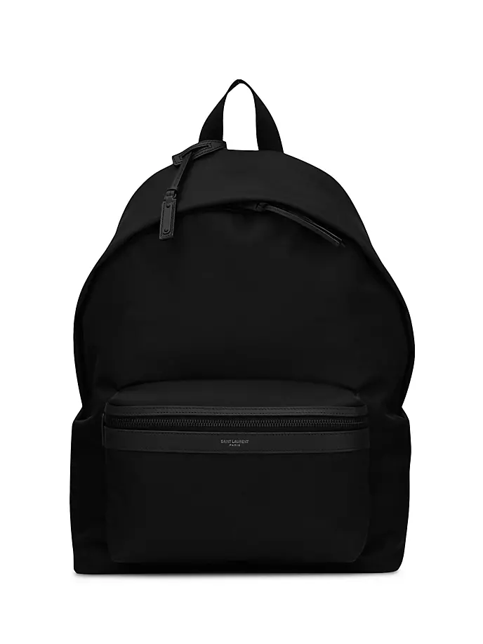 

Городской рюкзак из Econyl, гладкой кожи и нейлона Saint Laurent, черный