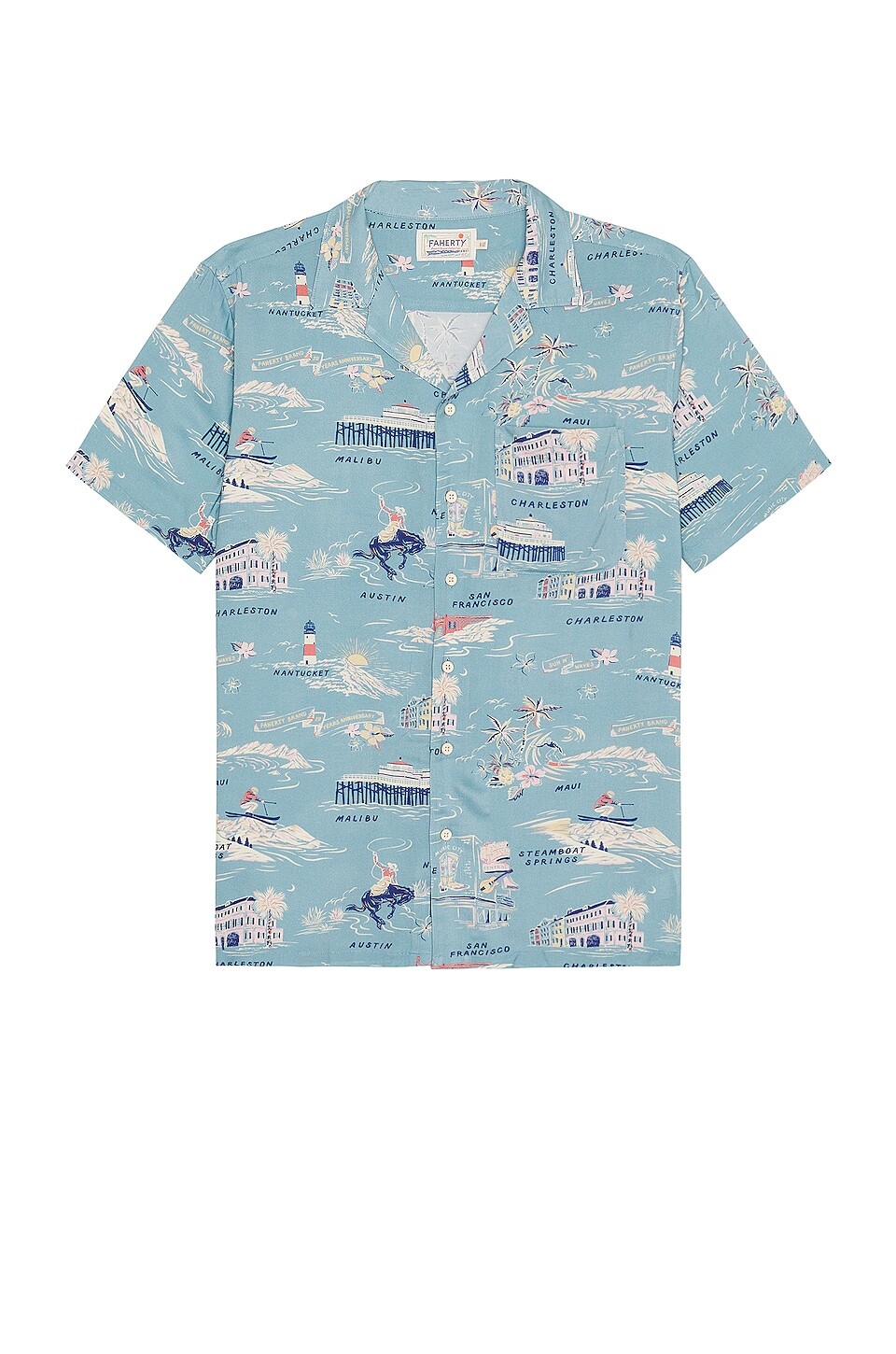 

Рубашка Faherty Kona Camp, цвет Faherty Tour Prin