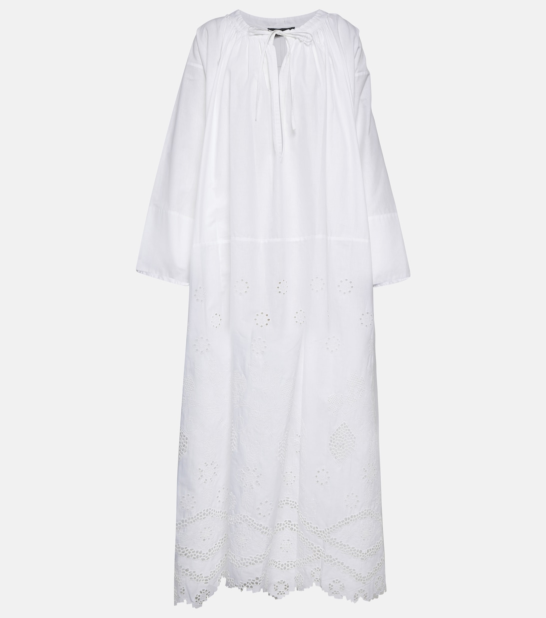 цена Платье макси Nelya из хлопка с вышивкой NILI LOTAN, белый