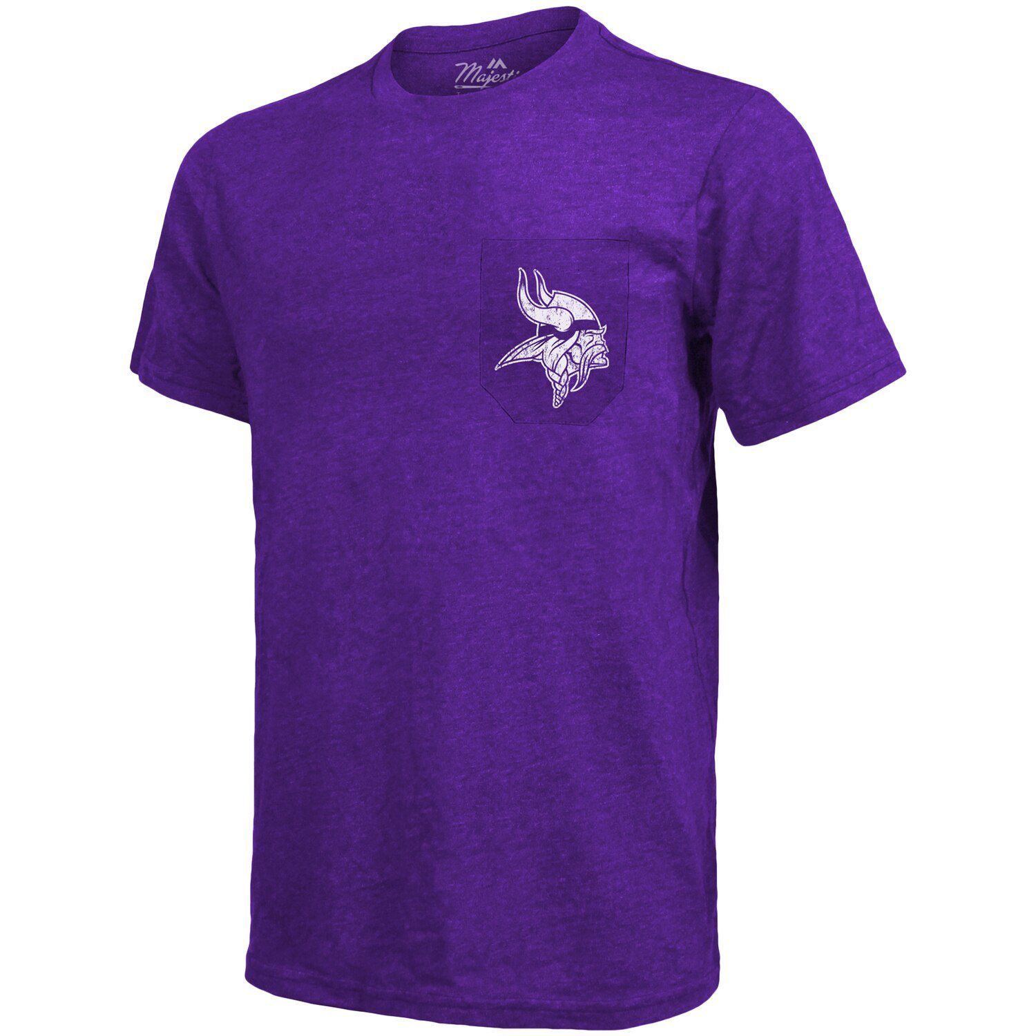 Футболка с карманами Tri-Blend Minnesota Vikings Threads - Фиолетовый с меланжем Majestic футболка с карманами tri blend minnesota vikings threads фиолетовый с меланжем majestic