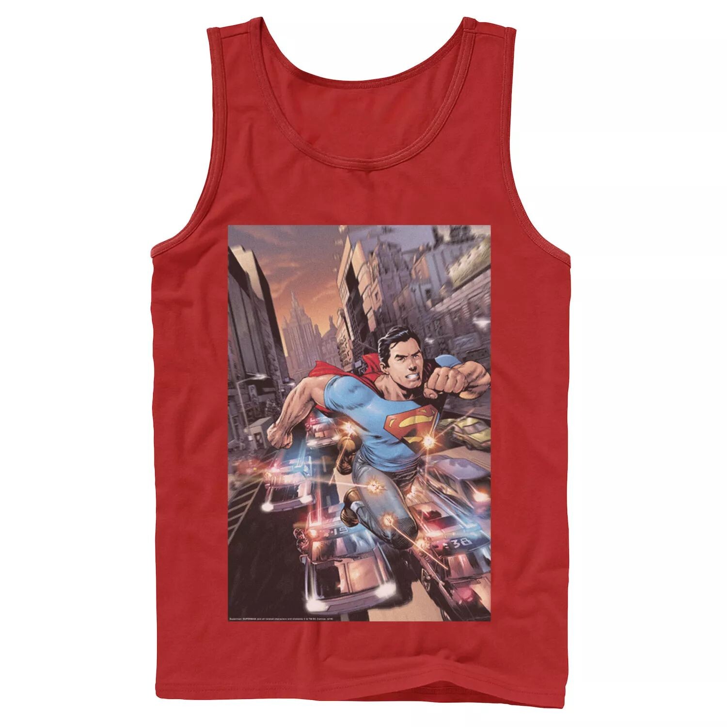 

Мужской постер с мигающими огнями Супермена из комиксов DC, майка Licensed Character