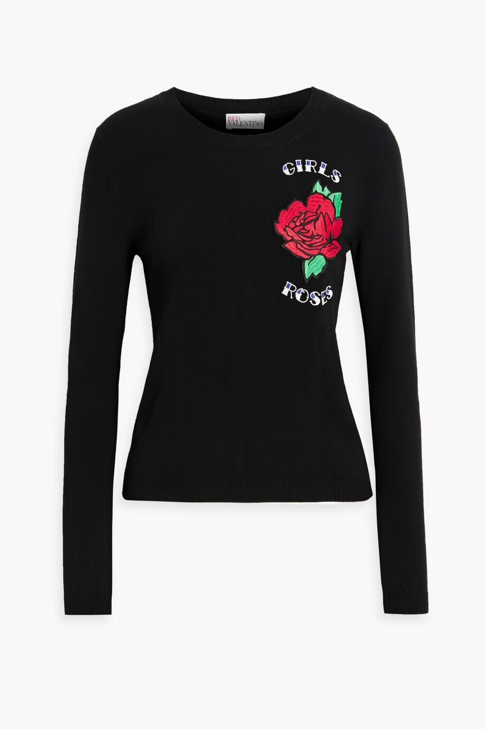 

Свитер эластичной вязки с аппликациями Redvalentino, черный