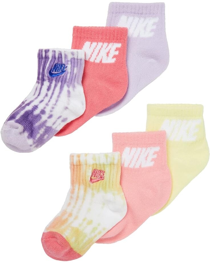 

Носки Nike Tie-Dye Quarter Socks 6-Pack, цвет Doll