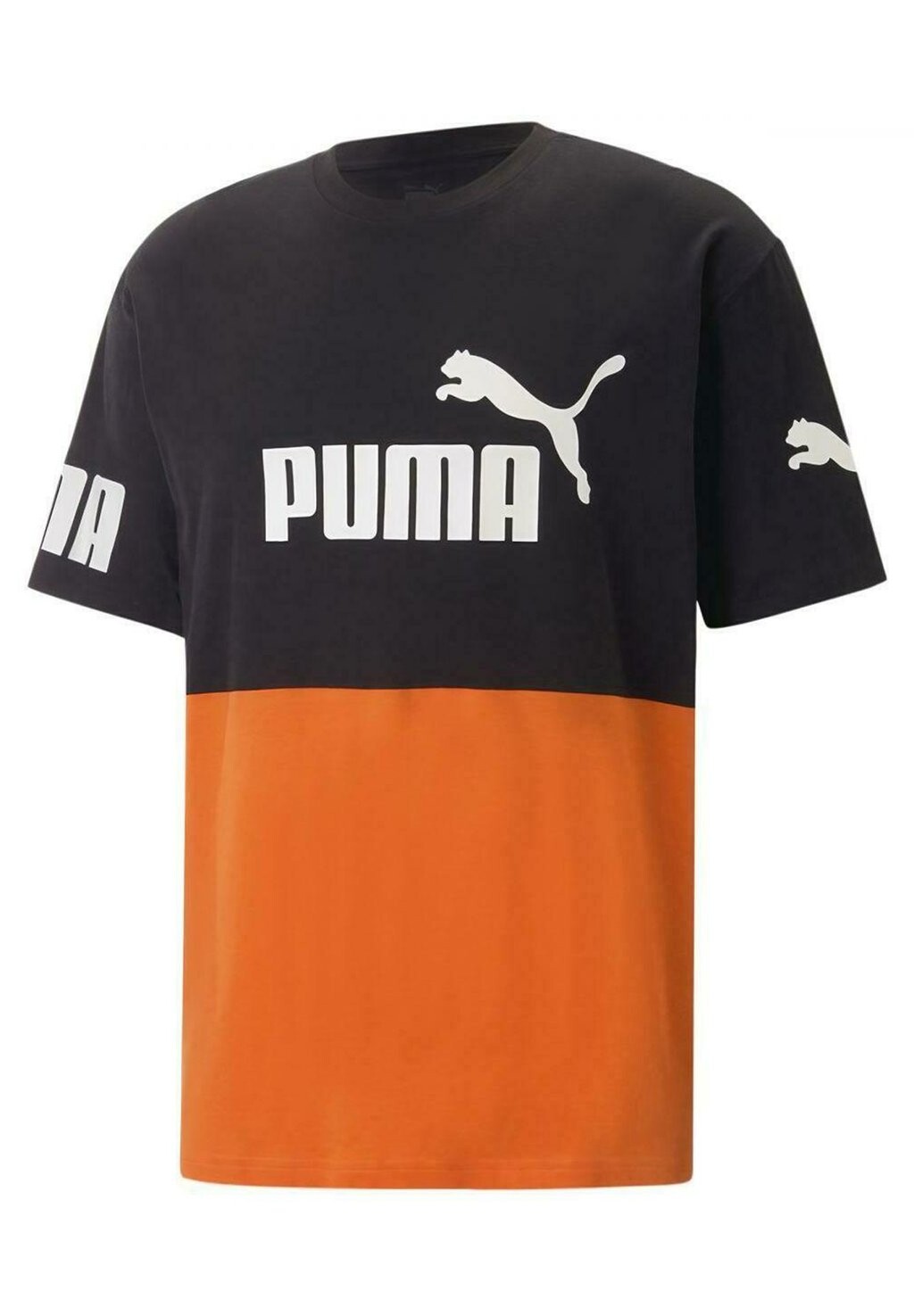 

Футболка с принтом Power Colorblock Puma, цвет nero/arancione