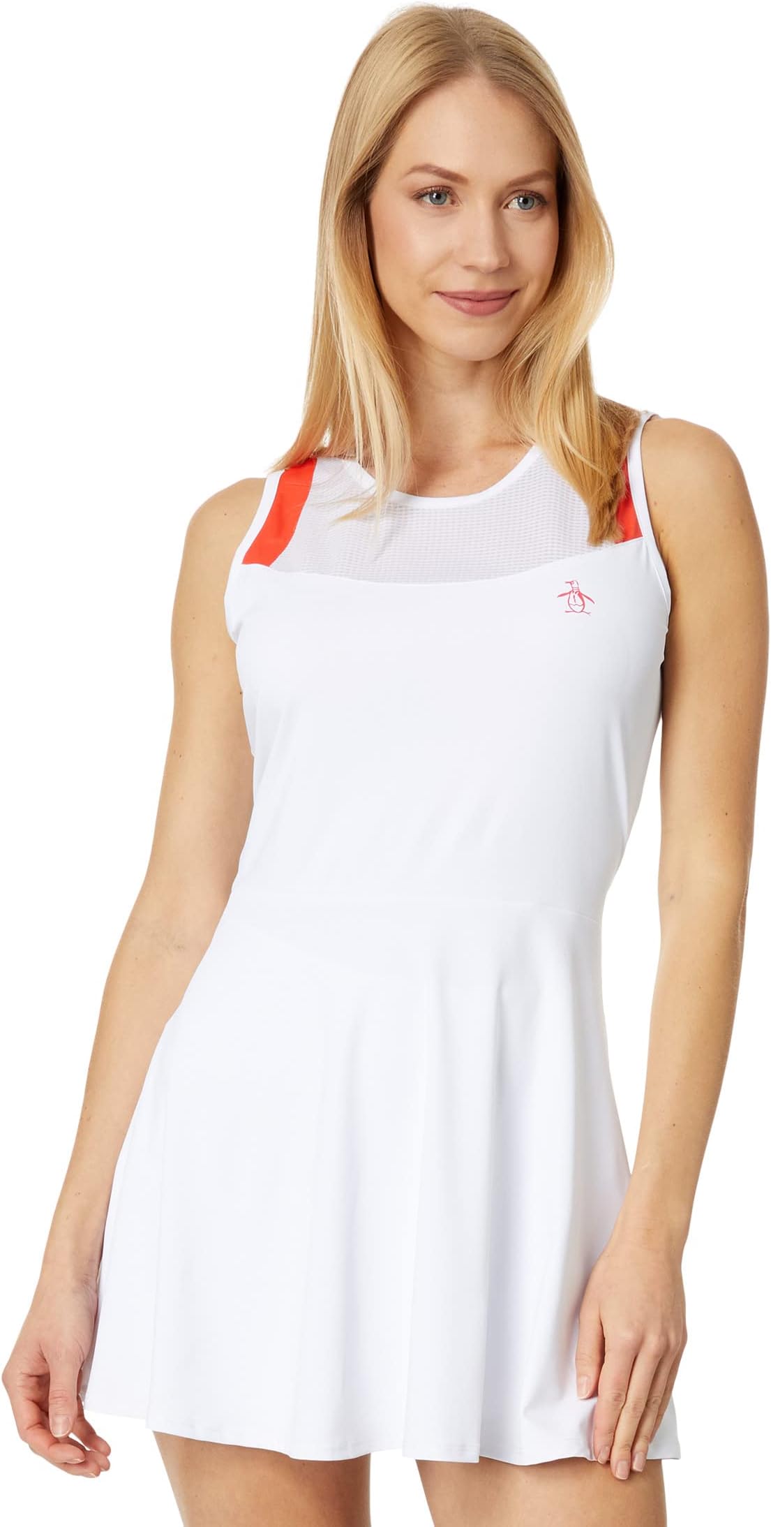 Теннисное платье с иллюзией Original Penguin Golf, ярко-белый