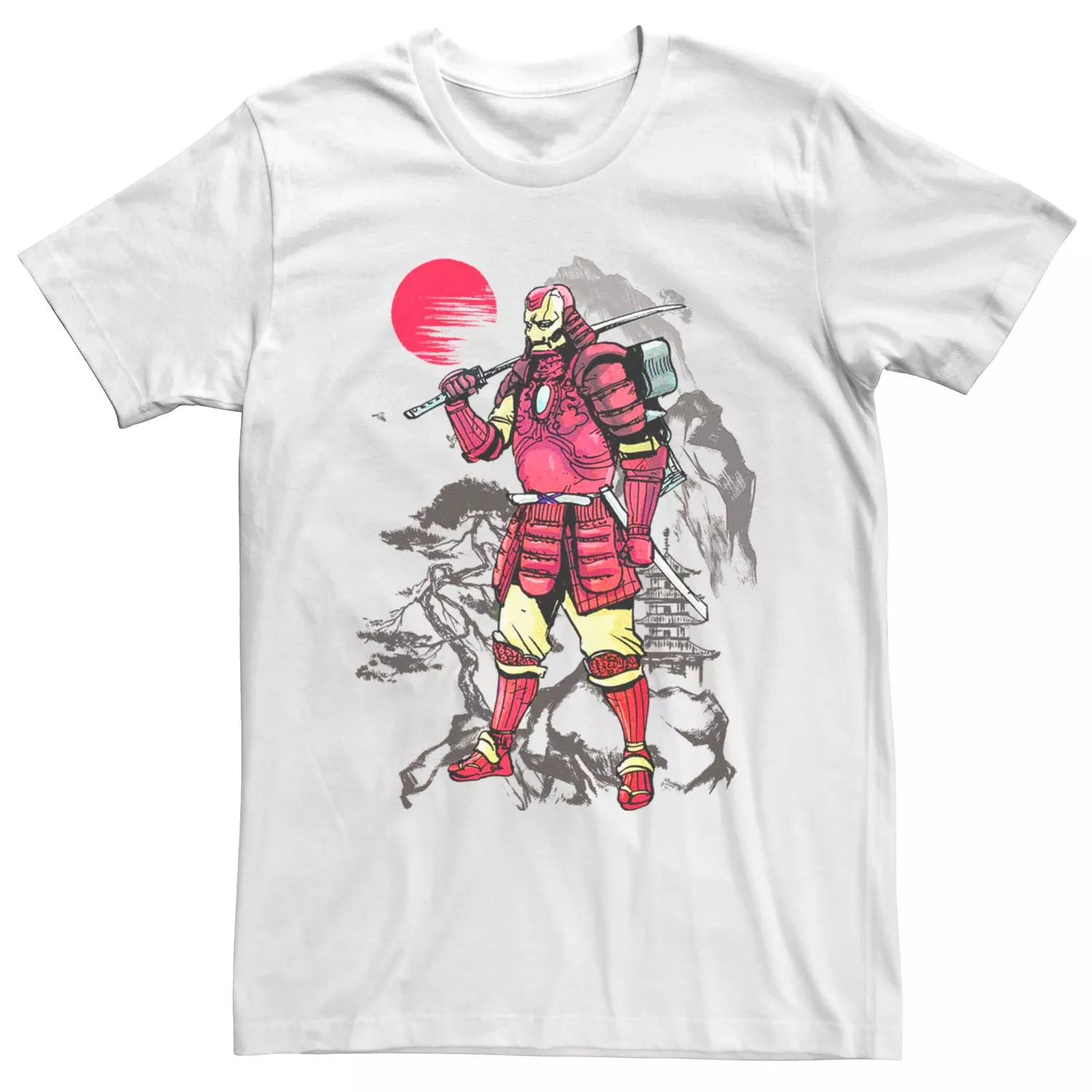 Мужская футболка с портретом самурая Marvel Iron Man Licensed Character мужская футболка marvel iron man arc reactor heart с портретом licensed character