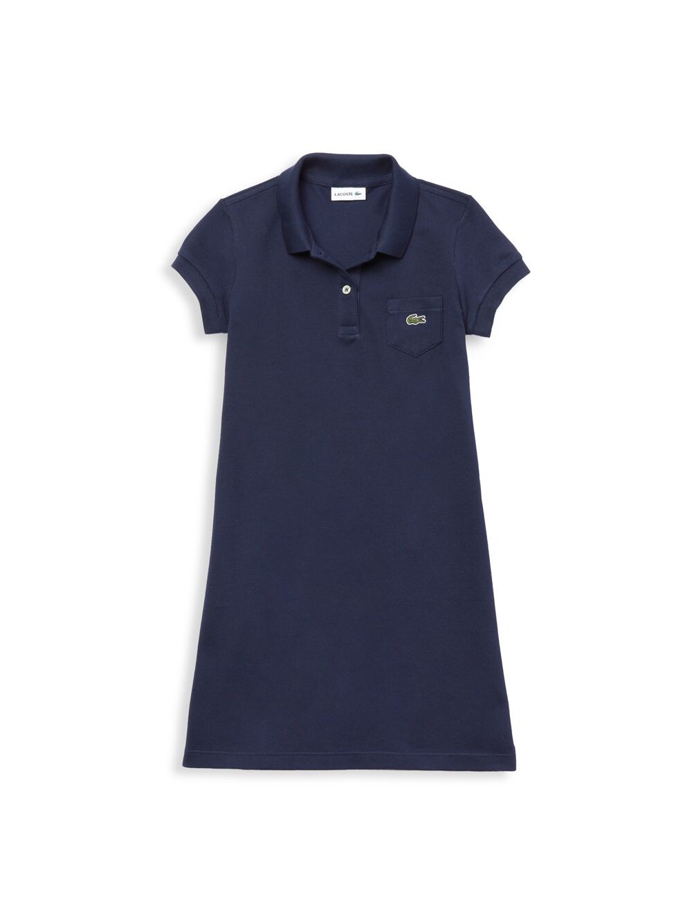 

Платье поло из хлопка пике для маленьких девочек и девочек Lacoste, нави