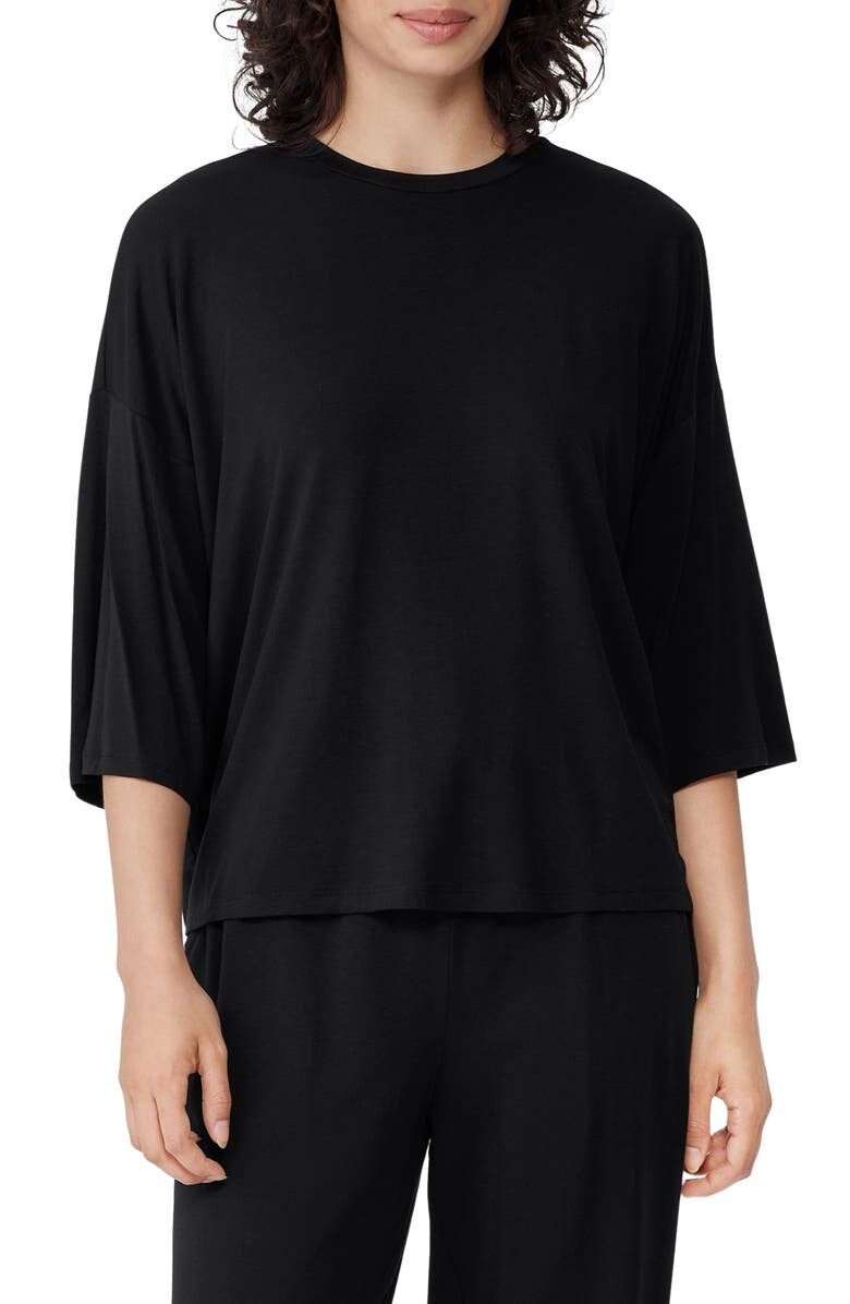 

Свободный топ с круглым вырезом EILEEN FISHER, черный