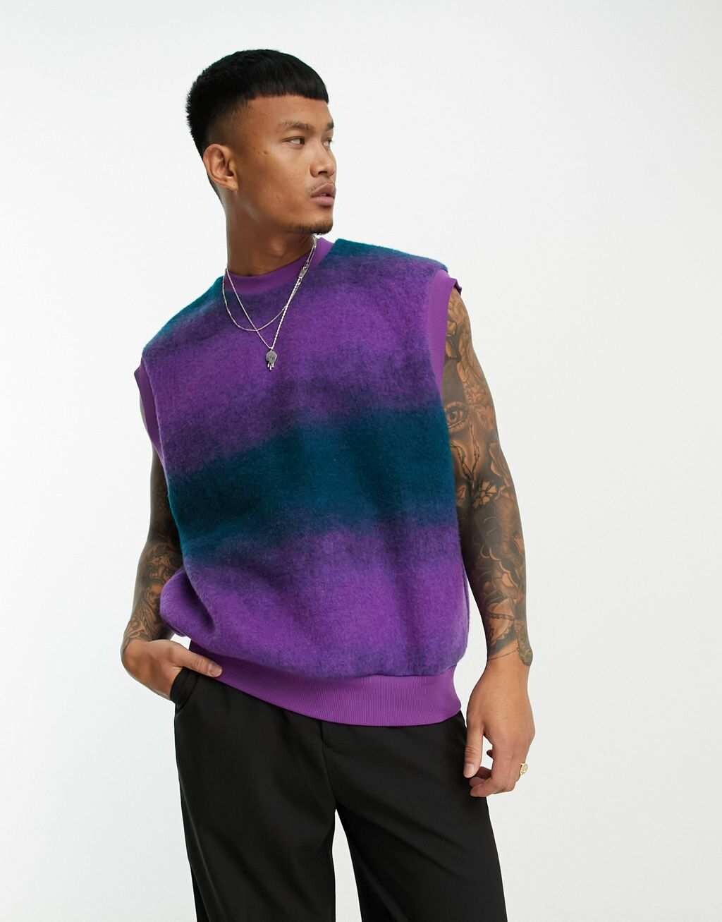 

Объемный свитер-жилет с эффектом омбре ASOS DESIGN