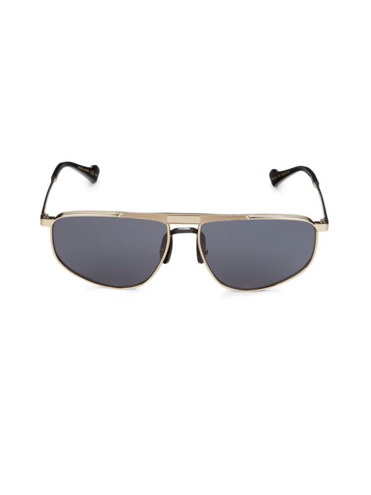 

Прямоугольные солнцезащитные очки 60MM Gucci, золото