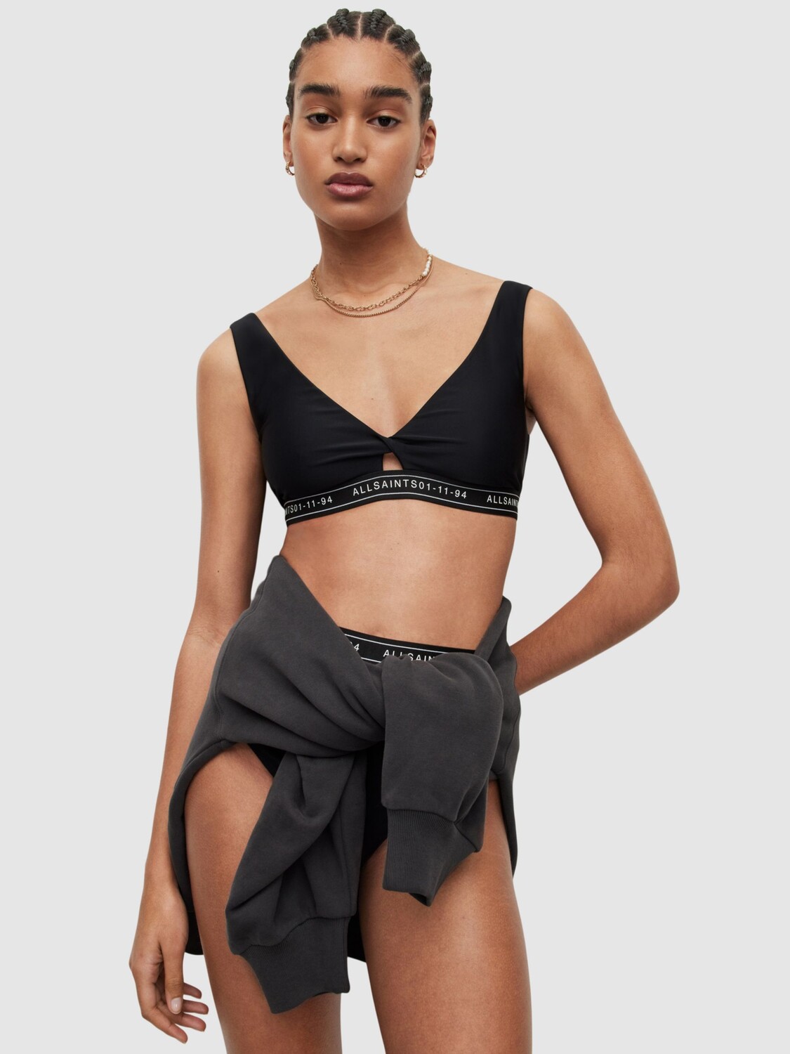 

Топ бикини AllSaints Liza, черный