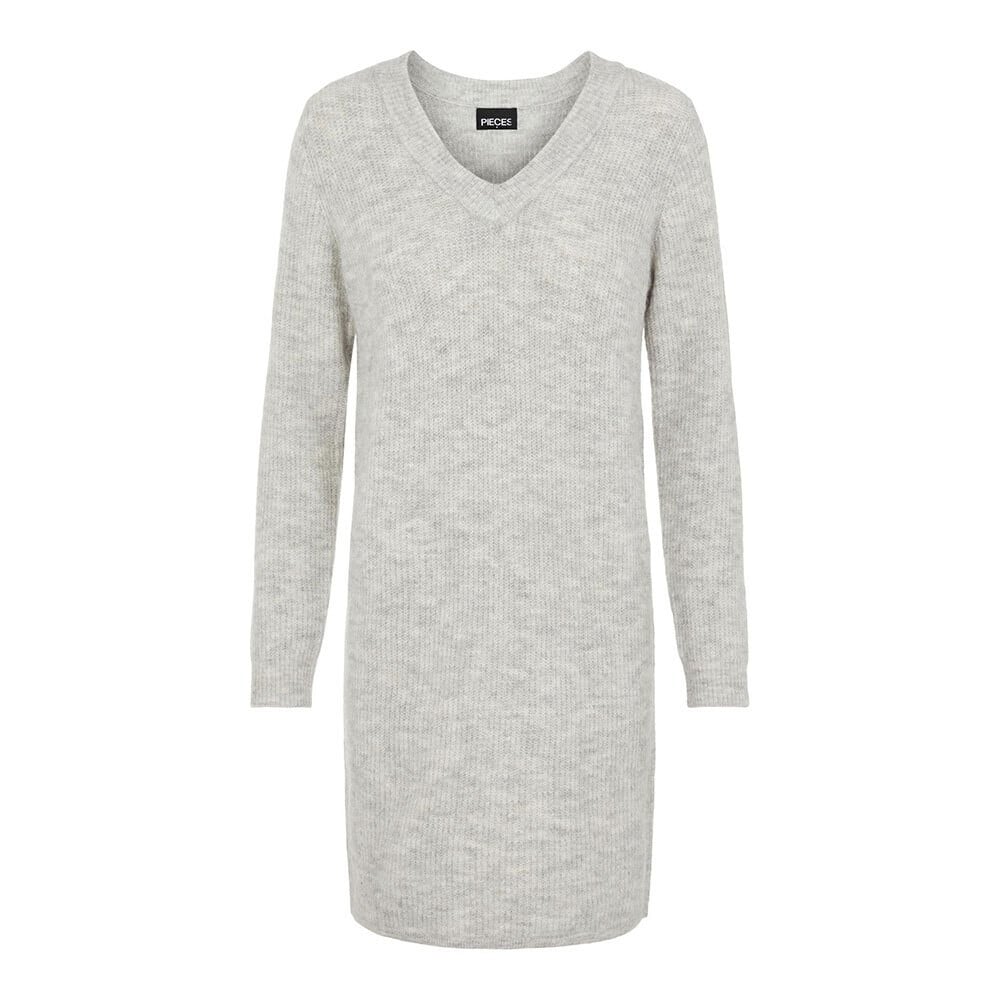 

Платье Pieces Ellen Long Sleeve V Neck Knit, серый