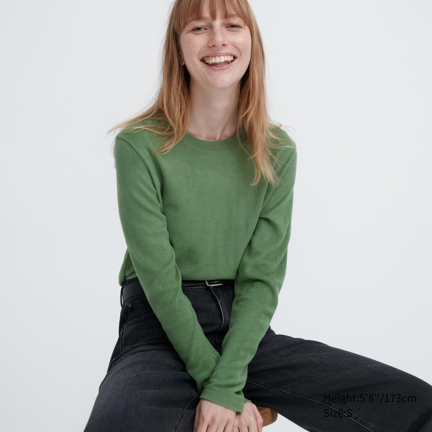 

Футболка Uniqlo Heattech из термофлиса, зеленый