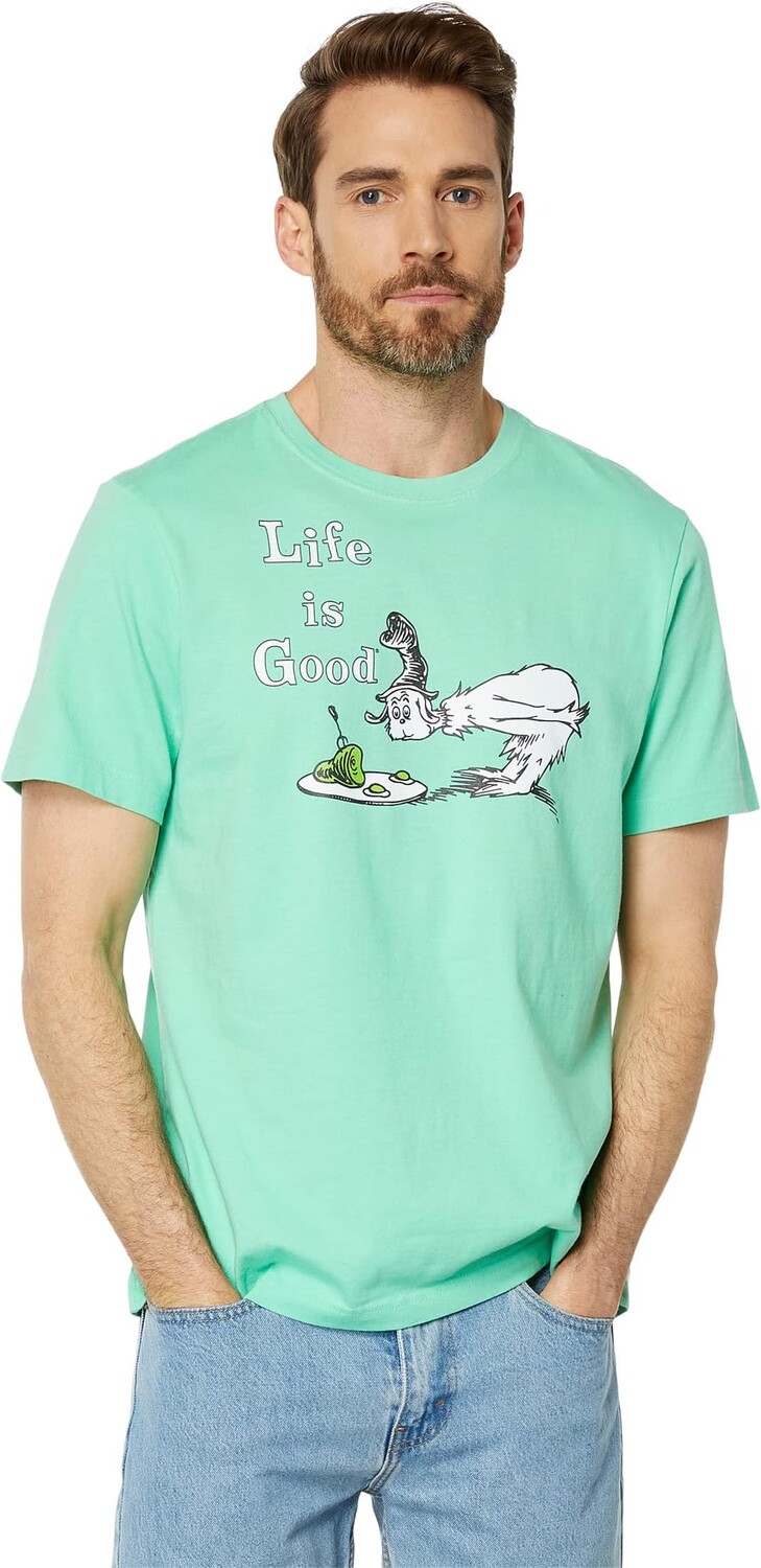 

Футболка Crusher с короткими рукавами и обложкой книги Green Eggs Life is Good, цвет Spearmint Green