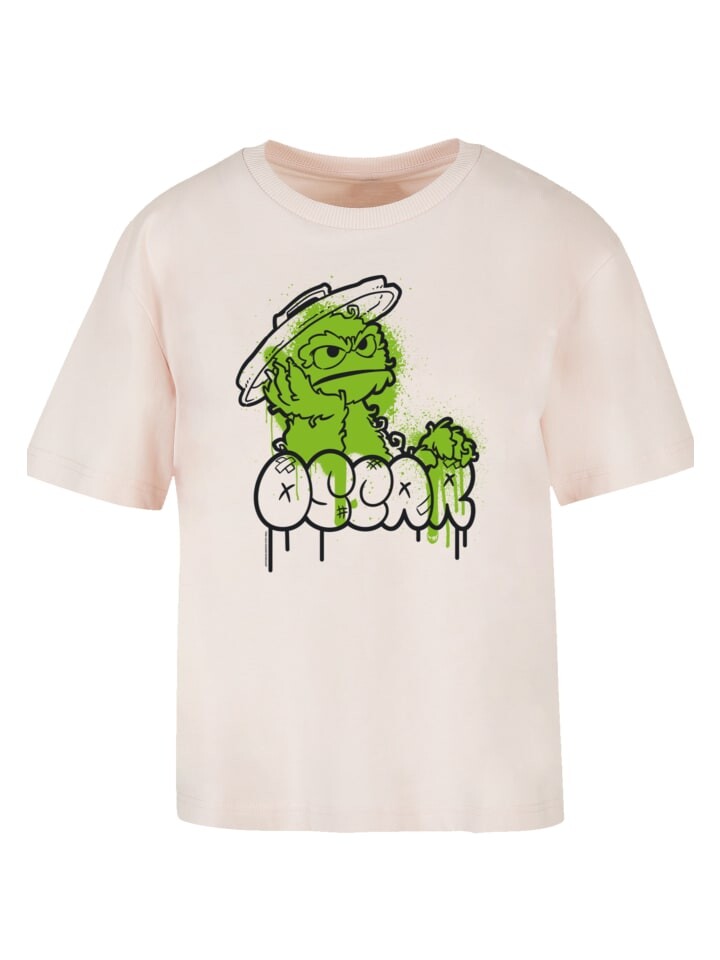 

Футболка F4NT4STIC Ladies Everyday Tee Sesamstraße Oscar Graffiti, розовый