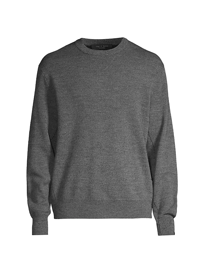 

Свитер York из смесовой шерсти с круглым вырезом Rag & Bone, серый