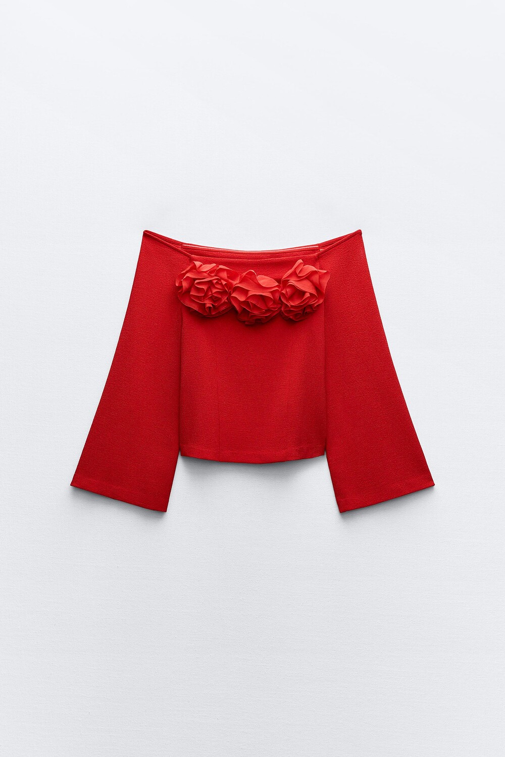 

Цветочный топ ZARA, красный