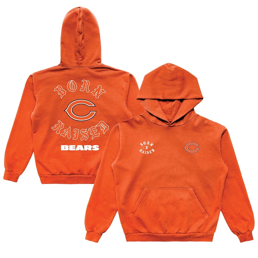 

Пуловер с капюшоном Born x Raised Chicago Bears, оранжевый