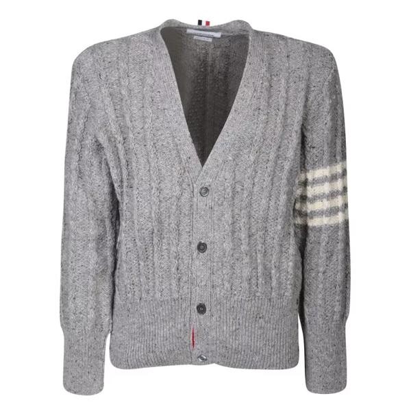 

Кардиган striped details cardigan Thom Browne, серый