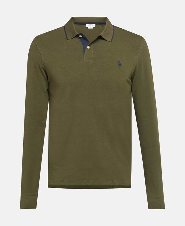 

Рубашка-поло с длинными рукавами U.S. Polo Assn., темно-зеленый