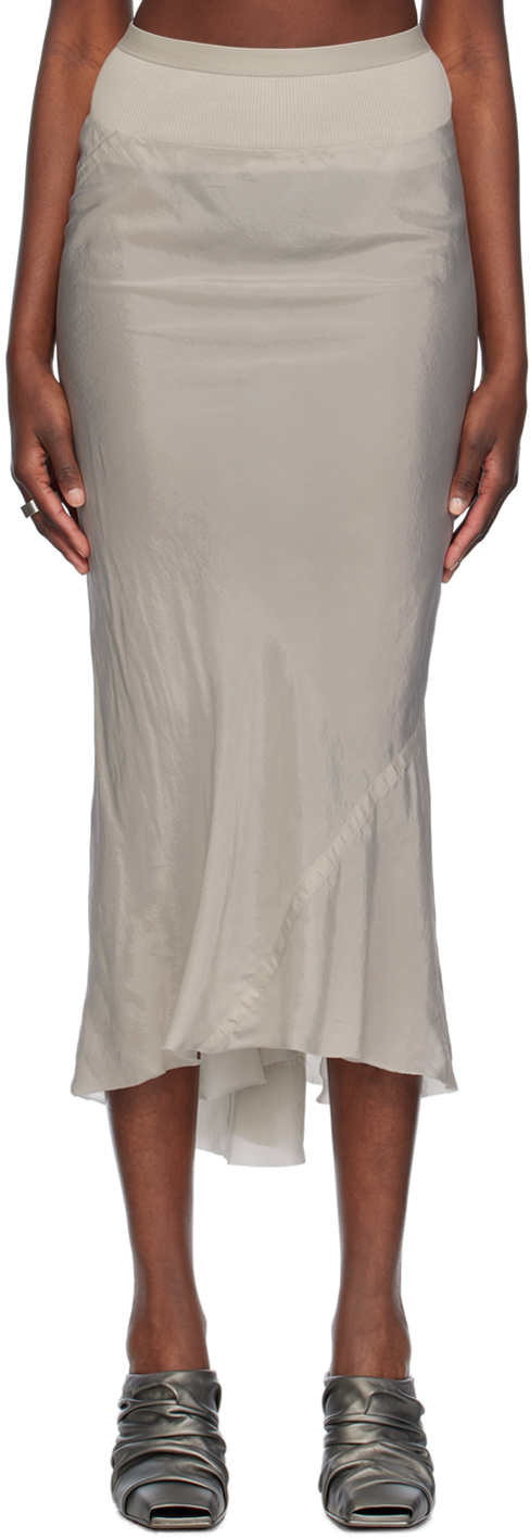 Белоснежная юбка-миди из телячьей кожи Rick Owens юбка годе galar миди размер 52 белый