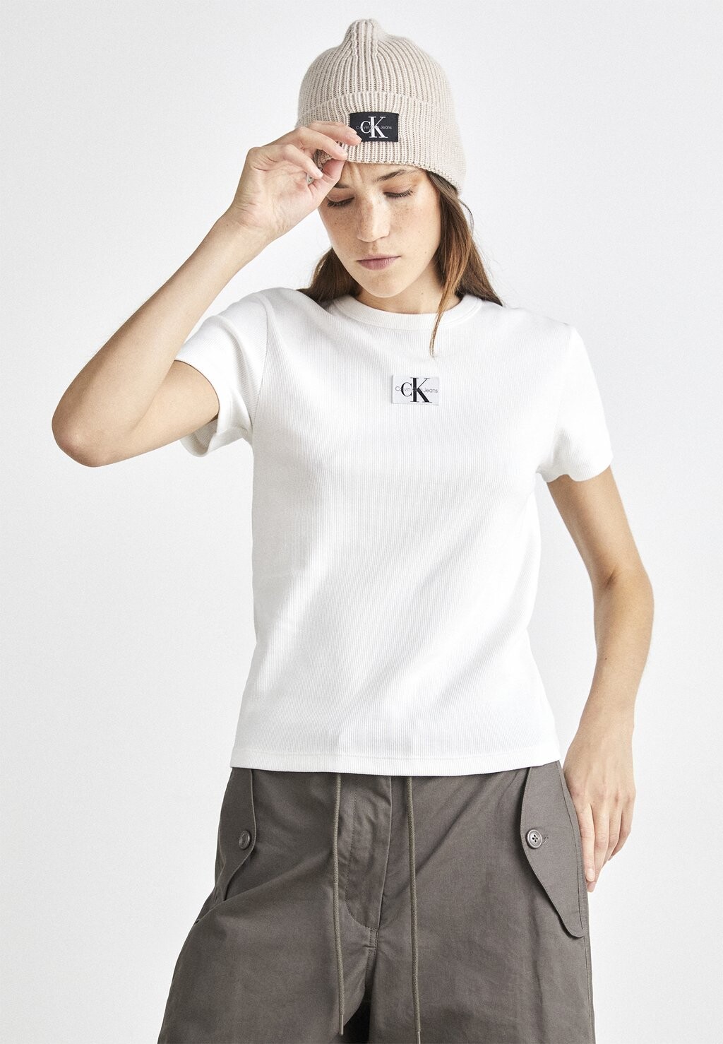 

Базовая футболка LABEL REGULAR TEE Calvin Klein Jeans, ярко-белая, Белый