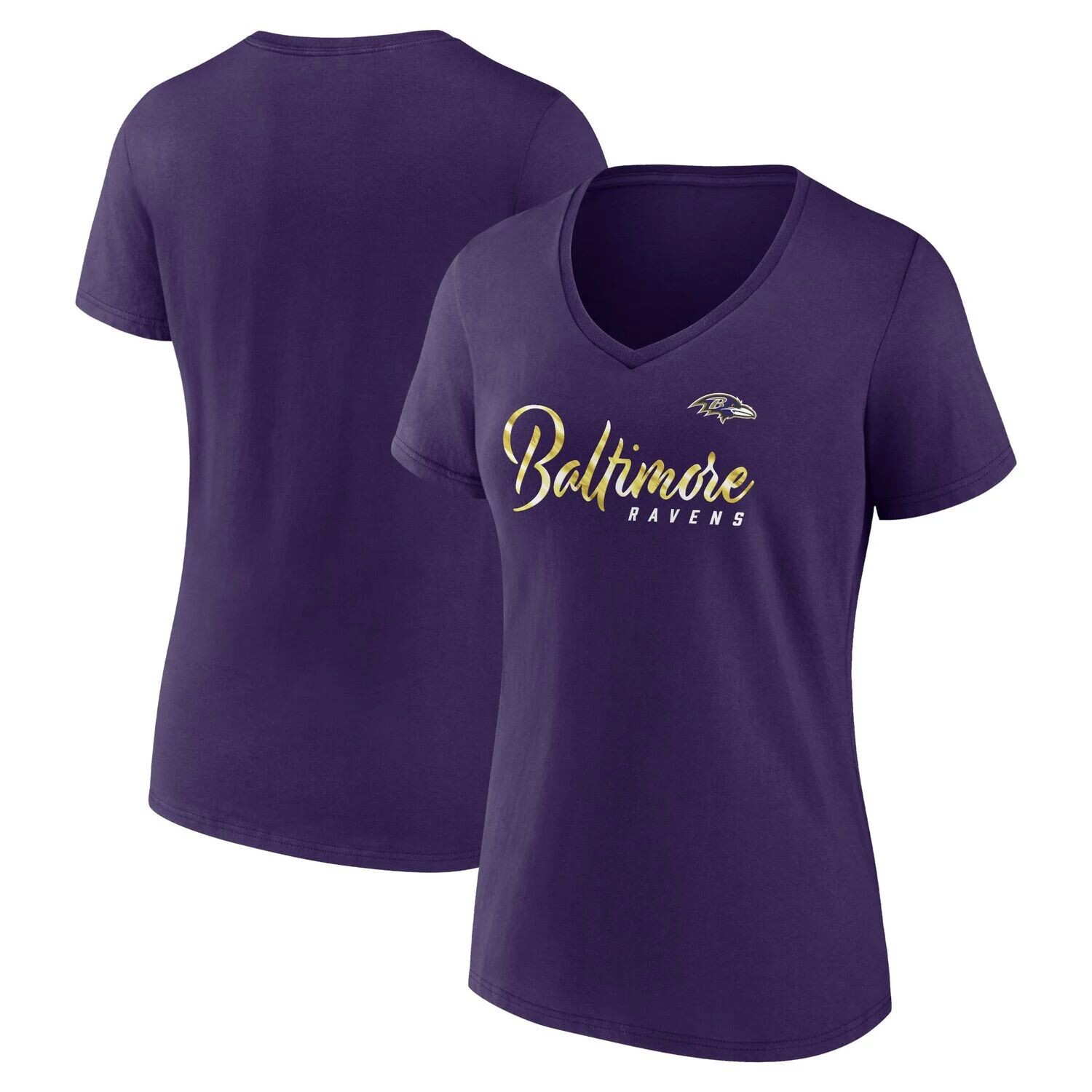 

Женская фиолетовая футболка с v-образным вырезом и фирменным логотипом Fanatics Baltimore Ravens Shine Time Fanatics, Фиолетовый
