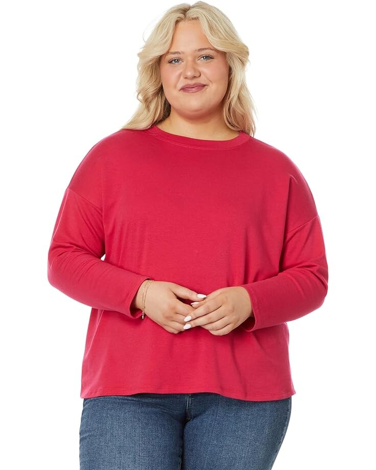 Свитер Eileen Fisher Plus Size High Crew Neck Boxy Top, цвет Azalea свитер eileen fisher plus size bateau neck box top синий