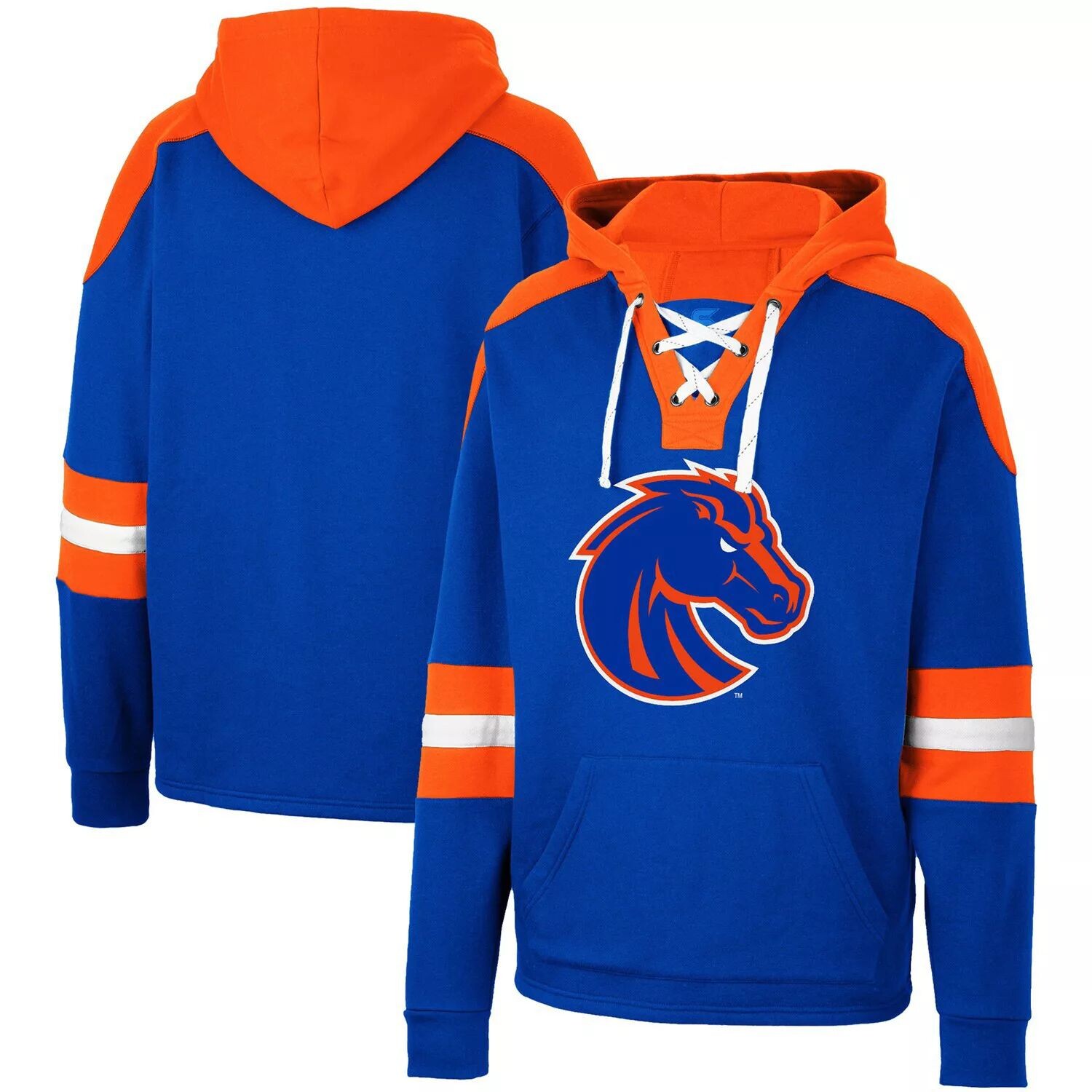 

Мужской пуловер с капюшоном Royal Boise State Broncos на шнуровке 4.0 Colosseum