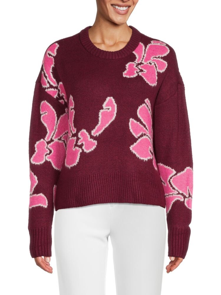 

Цветочный свитер Saks Fifth Avenue, цвет Red Plum