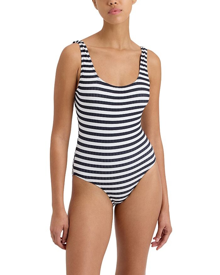 

Сплошной купальник The Annemarie в однотонную полоску Solid & Striped, мультиколор