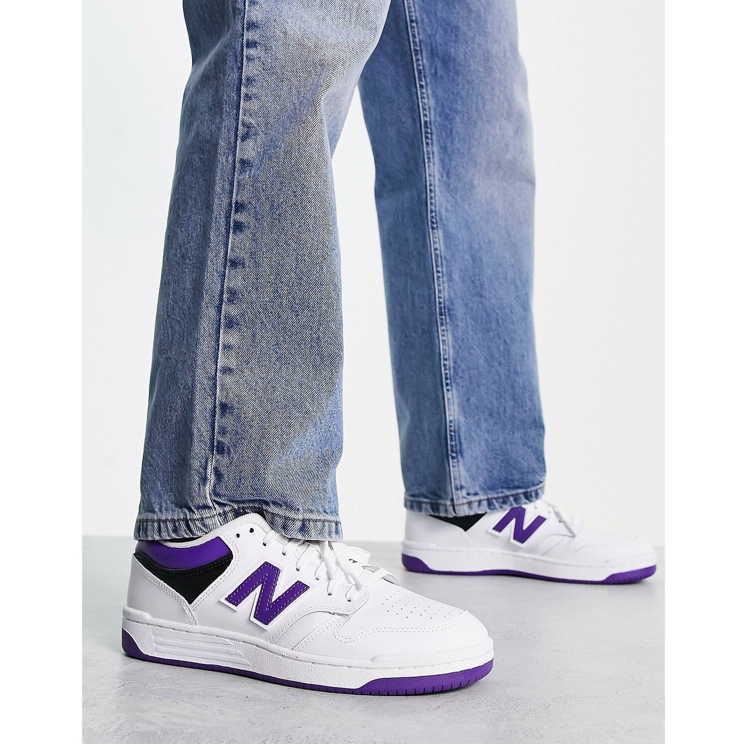 

Бело-фиолетовые кроссовки New Balance 480, Фиолетовый
