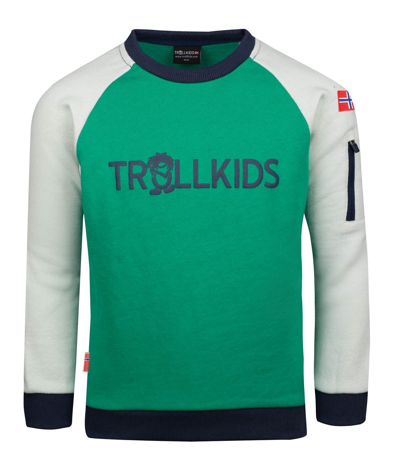

Толстовка Trollkids Sandefjord, цвет Pfeffergrün/Wolkengrau
