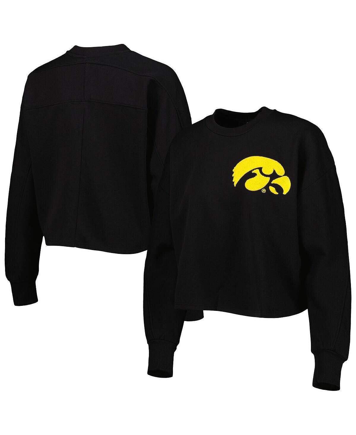 

Женский черный пуловер Iowa Hawkeyes Back To Reality с цветными блоками, толстовка Gameday Couture, черный