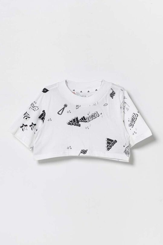 

Детская хлопковая футболка adidas JG BLUV Q3 AOPT, белый