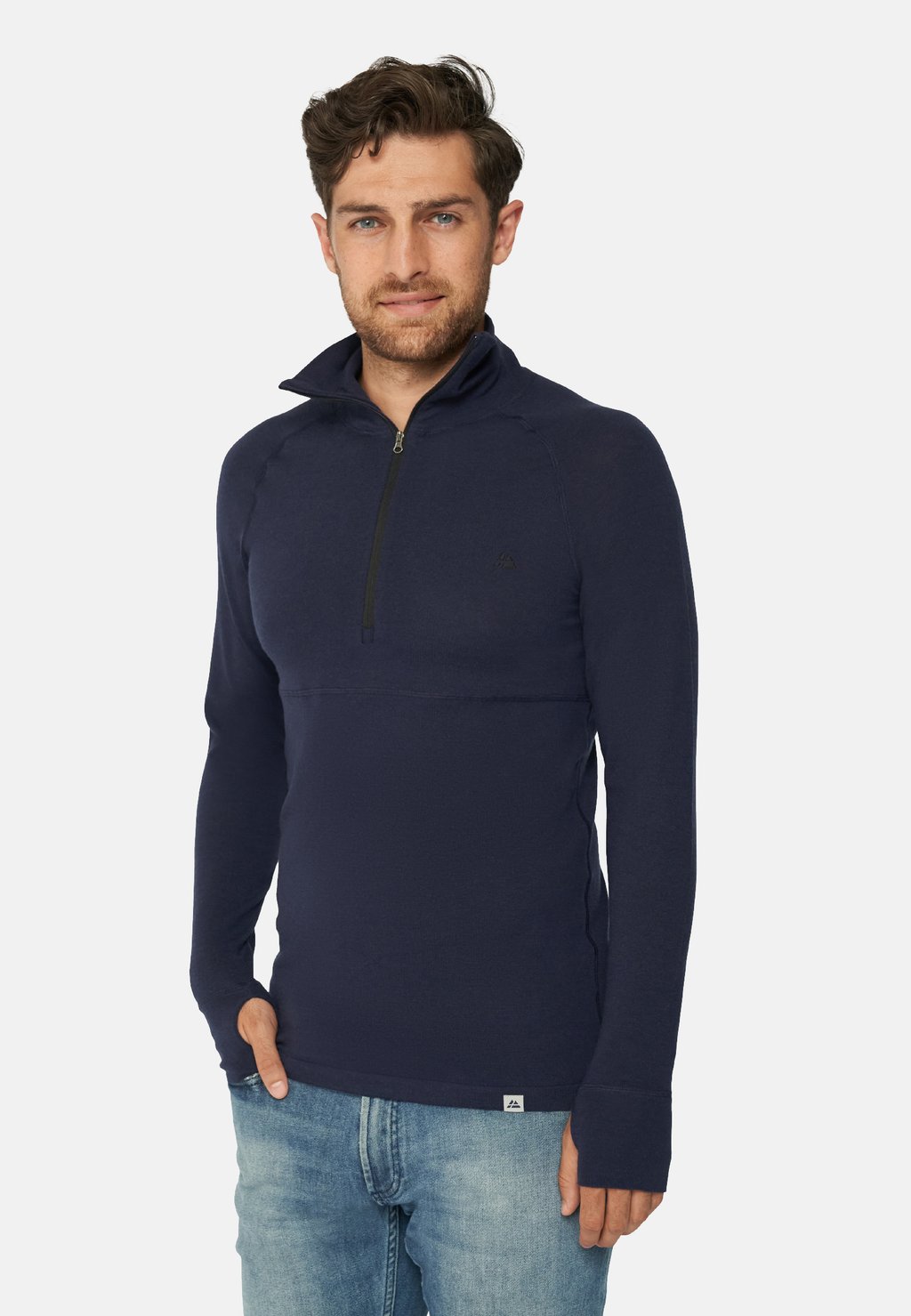 цена Вязаный свитер HALFZIP Danish Endurance, цвет darkblue