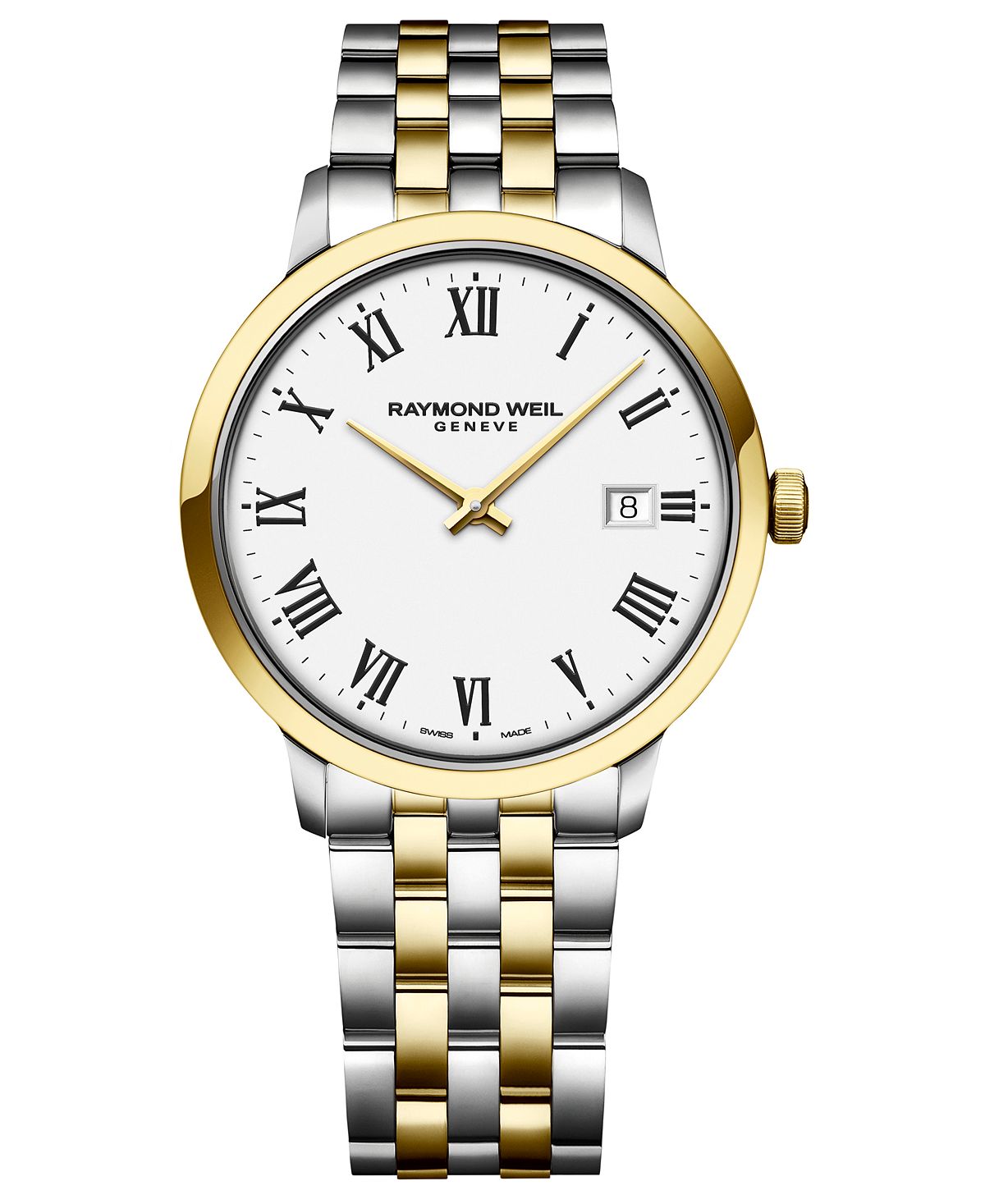 Мужские швейцарские часы Toccata с двухцветным браслетом из нержавеющей стали, 39 мм Raymond Weil мужские швейцарские часы beleganza с двухцветным браслетом из нержавеющей стали 40 мм balmain
