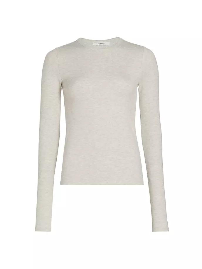 

Шиммерная футболка Isabella в рубчик Splendid, цвет oat heather