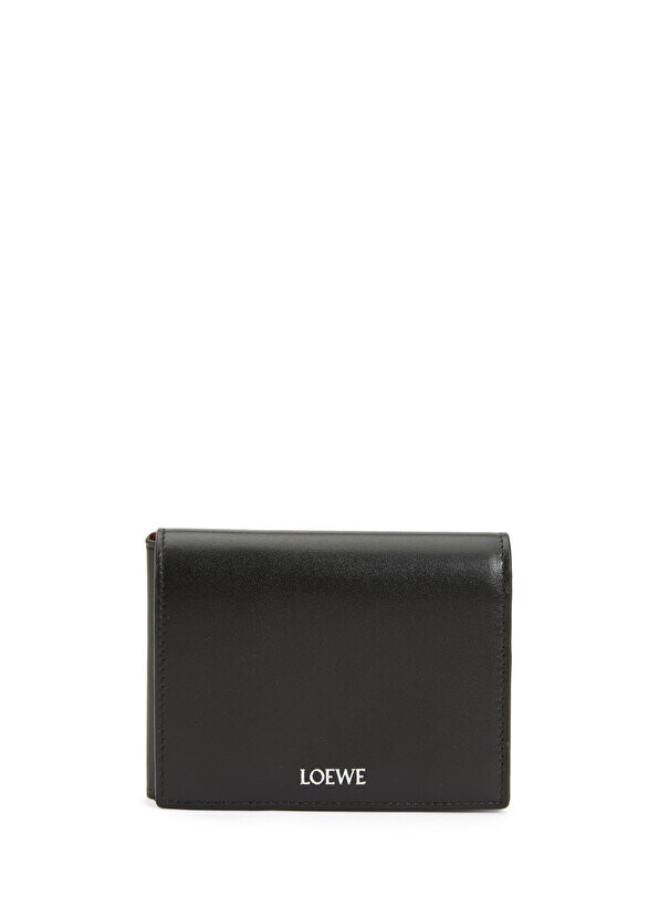

Мужской кожаный кошелек с черным логотипом Loewe