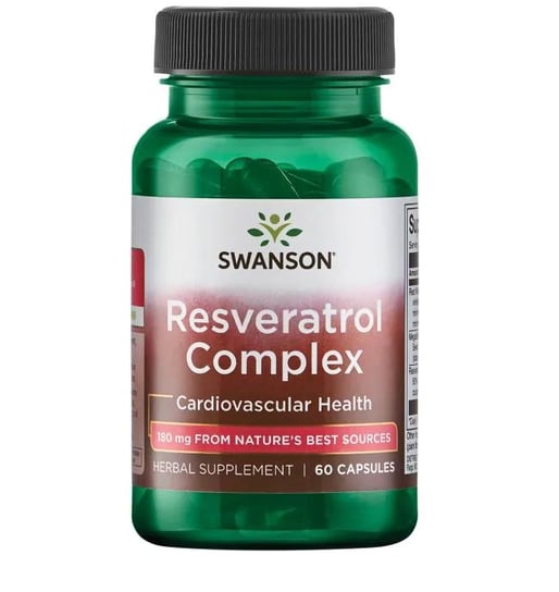 Ресвератол Комплекс 180 мг, 60 капсул - Swanson swanson комплекс родиолы базилика и валерианы 180 капсул