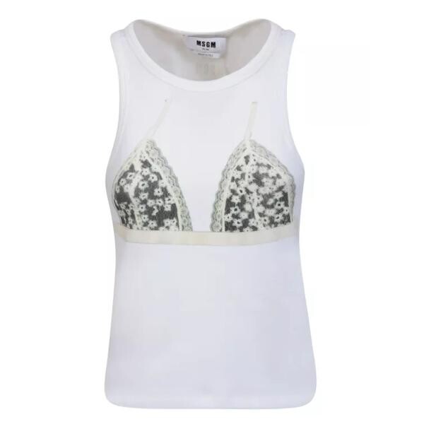 

Футболка front print top Msgm, белый