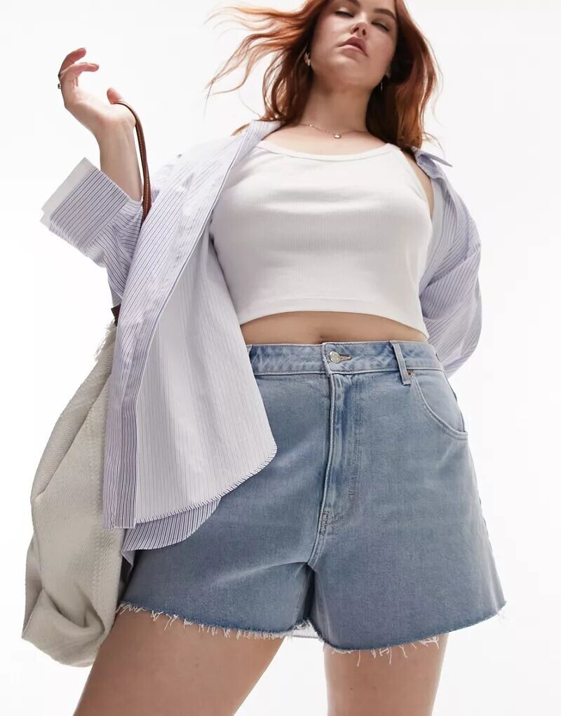 

Удобные джинсовые шорты для мам из эластичного денима Topshop