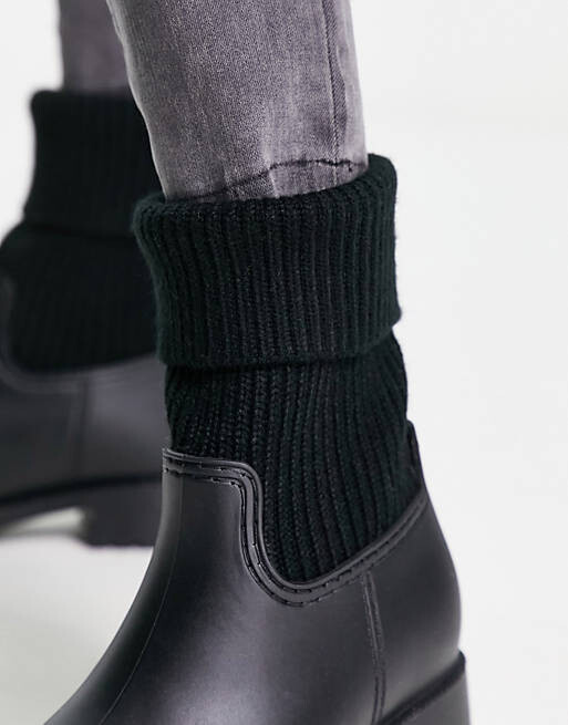 

Черные резиновые сапоги-носки ASOS DESIGN Gabrielle