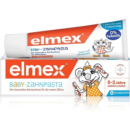 

Зубная паста Elmex Baby для детей 0–2 лет, 50 мл — специальная защита кариеса для первых зубов ребенка — защищает зубную эмаль и бережно воздействует на десны