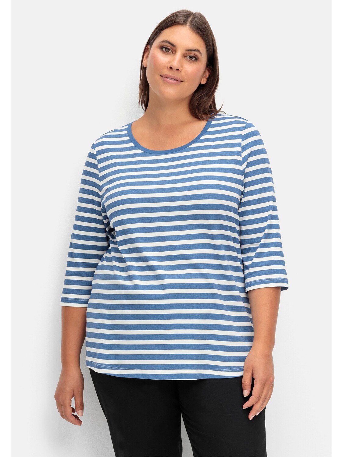 

Футболка sheego Ringel, цвет jeansblau-offwhite