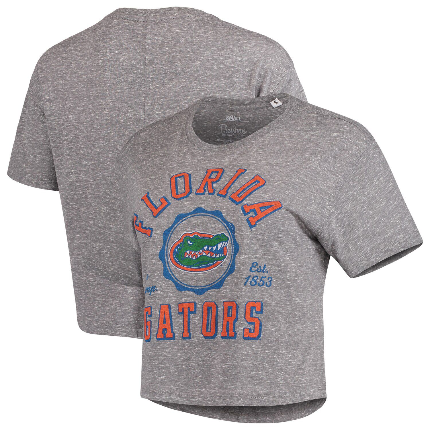 

Женская укороченная футболка Pressbox Grey Florida Gators Bishop Tri-Blend Knobi