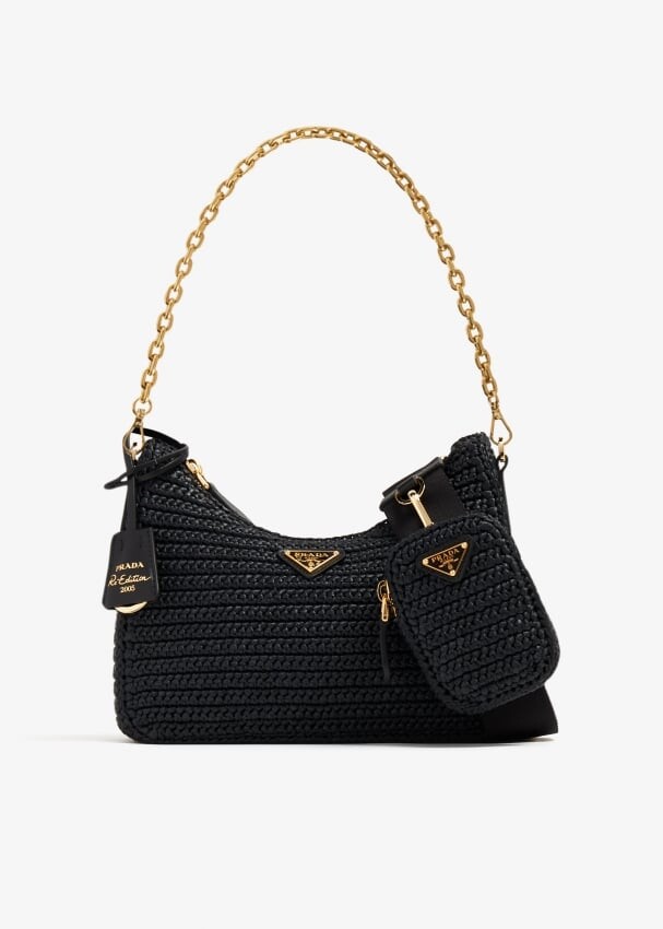 

Сумка Prada Re-Edition 2005 Crochet, черный